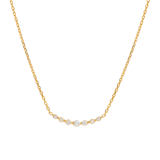 Gold Mini Round Zirconias Necklace