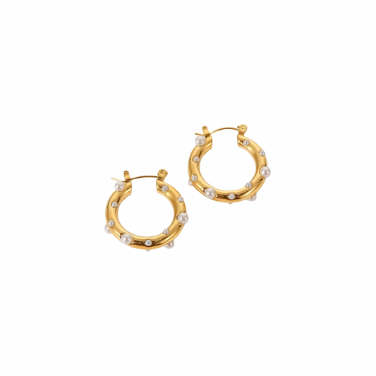 Pearls Hoop Earrings