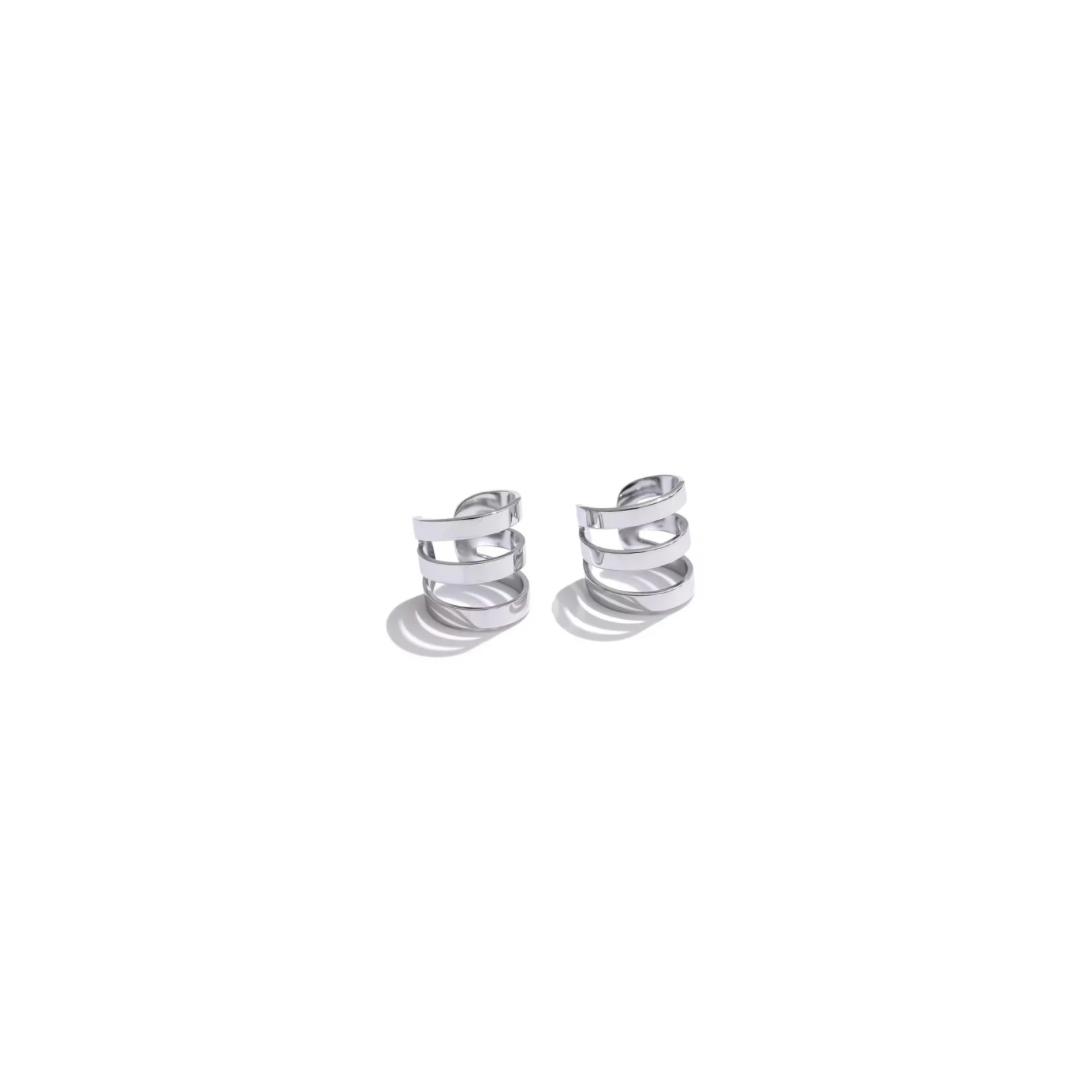 Silver Layers Earcuff Set