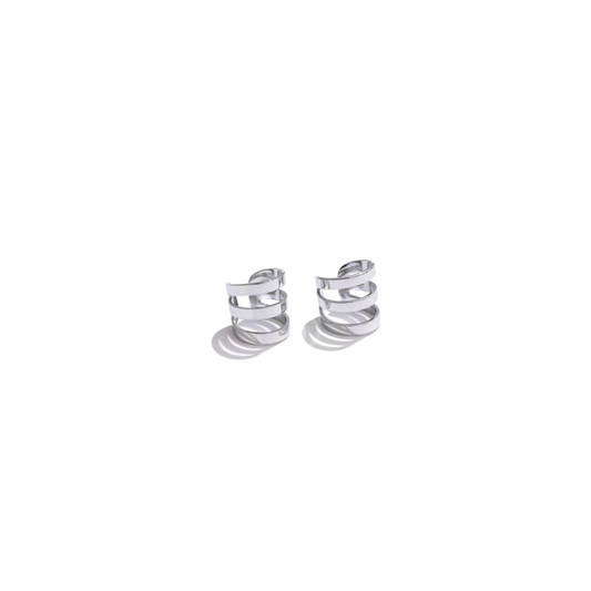 Silver Layers Earcuff Set