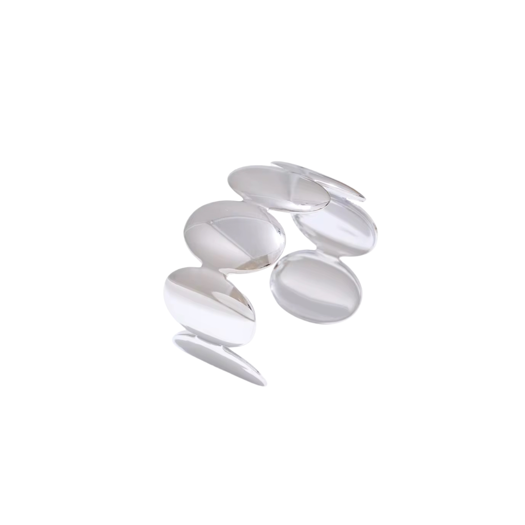 Silver Ovals Cuff Bracelet