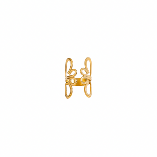 Hollow Flower Open Ring