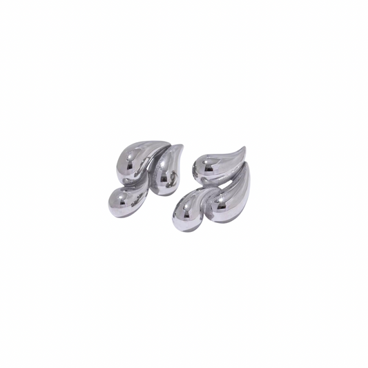Silver Tears Drops Studs Earrings