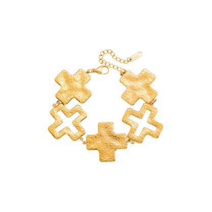 Textured Chunky Crosses Bracelet