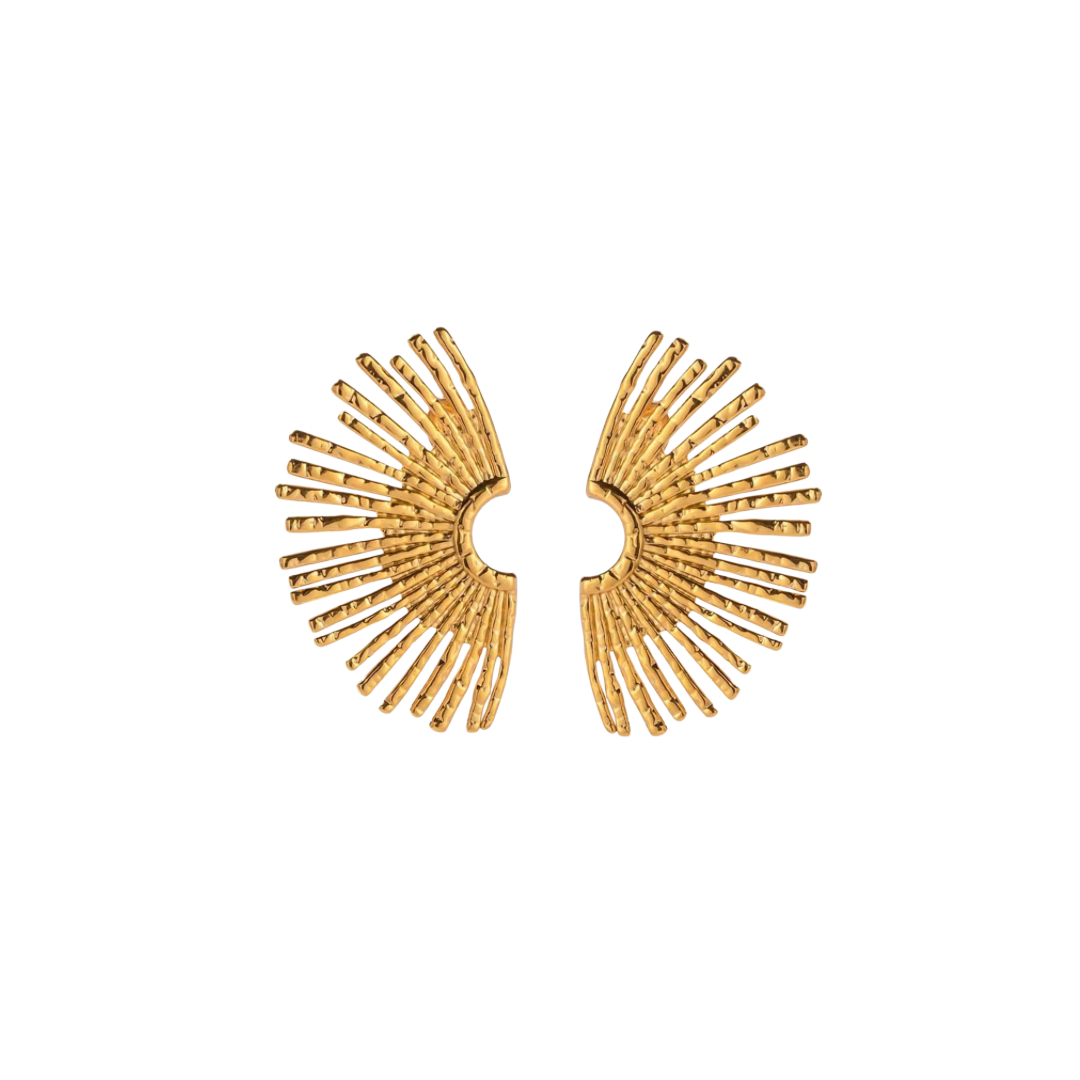 Textured Sunburst Stud Earrings