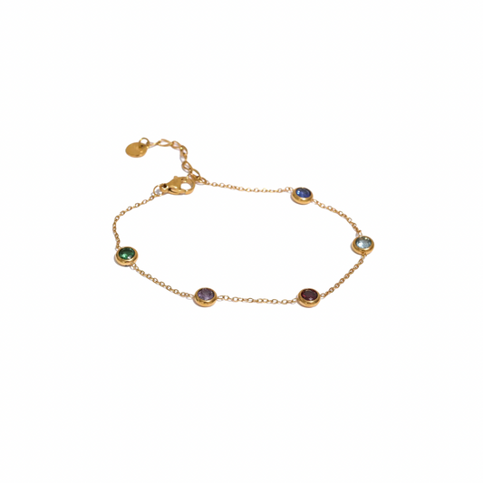 Colorful Round Zirconias Bracelet