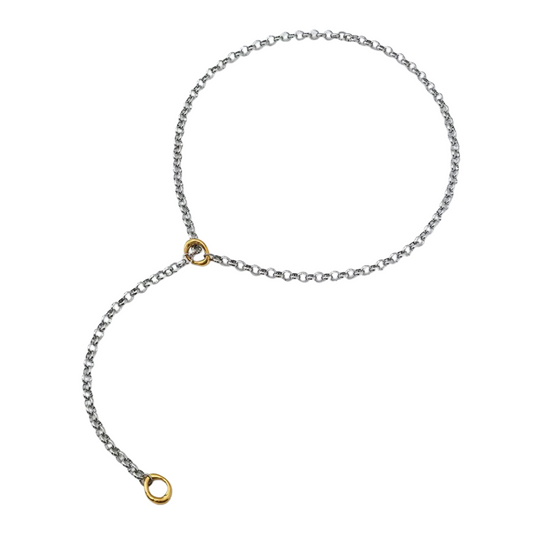 Two Tone Chain Lariat Necklace