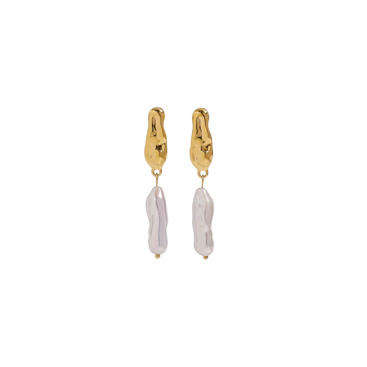 Textured Baroque Pearl Drop Earrings