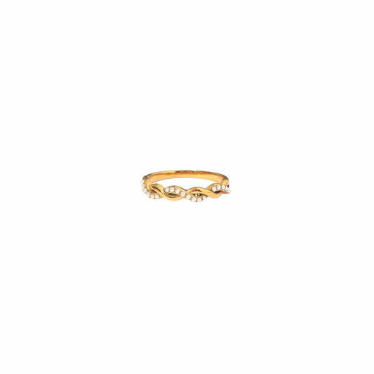 Interlaced Mini Pearls Ring