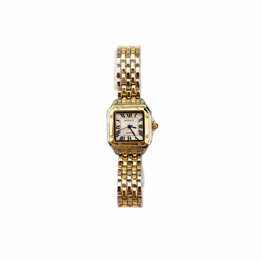Trendy Two Tone White Dial Quartz Watch