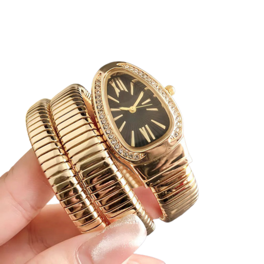 Iconic Serpenti Style Watch (Gold/Black)