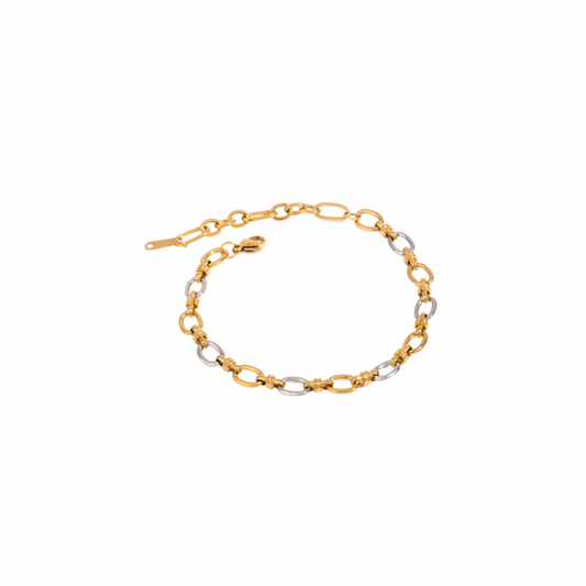 Two Tone Oval Link Chain Bracelet