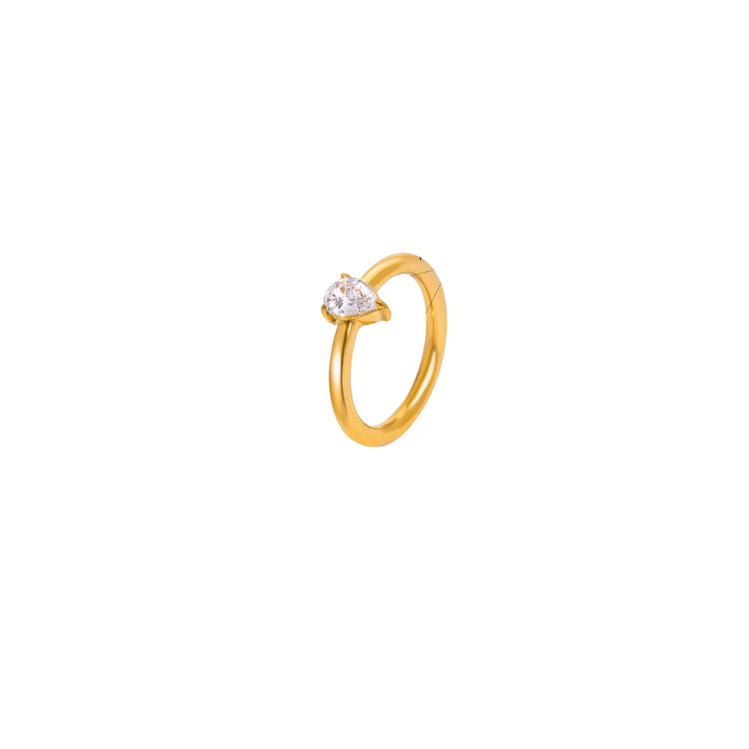 Pear Zirconia Single Ring