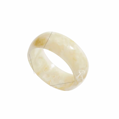 Resin Opal Wide Bangle Bracelet