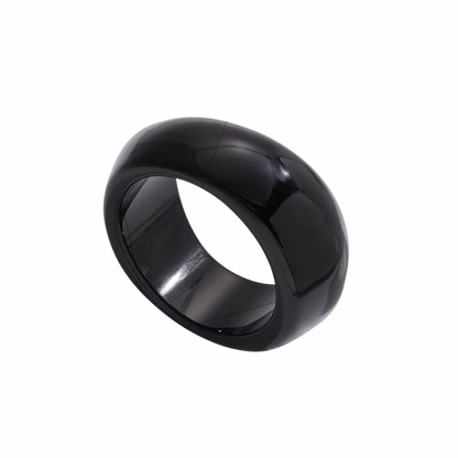 Resin Black Wide Bangle Bracelet