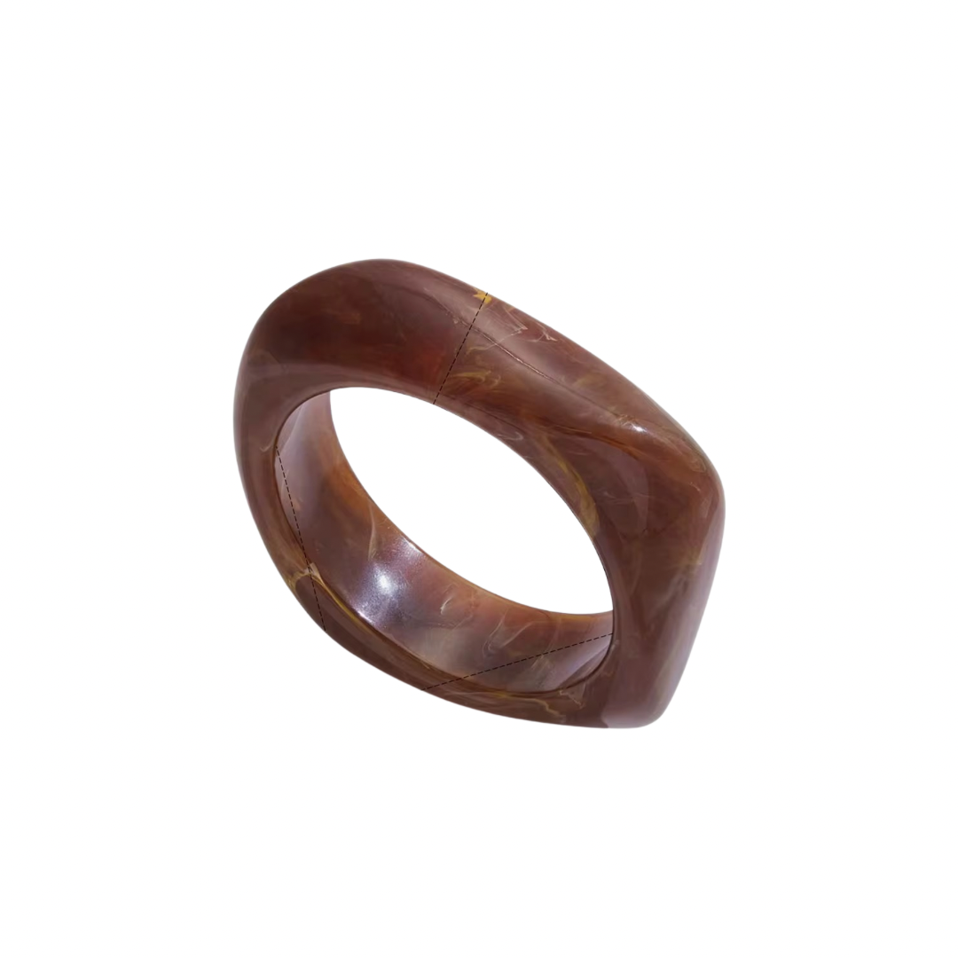 Resin Amber Wide Bangle