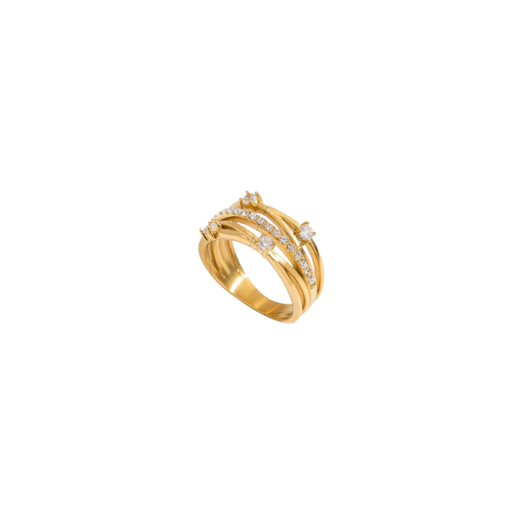 Round Zirconias Layered Ring