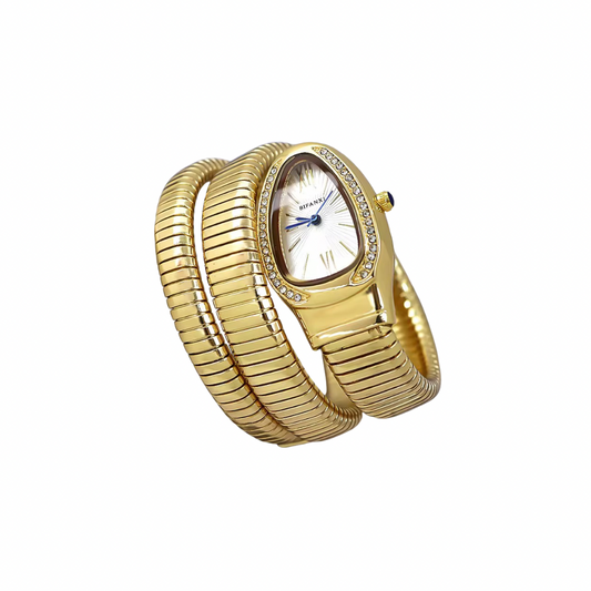 Iconic Zirconias Serpenti Style Watch (Gold)