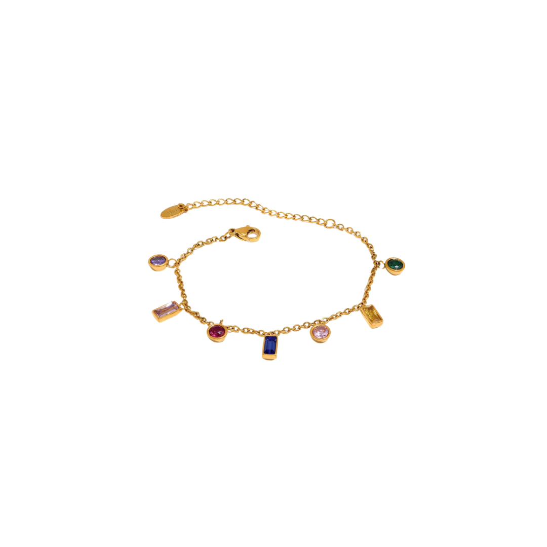 Colorful Zirconias Shapes Bracelet