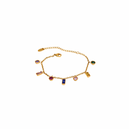 Colorful Zirconias Shapes Bracelet