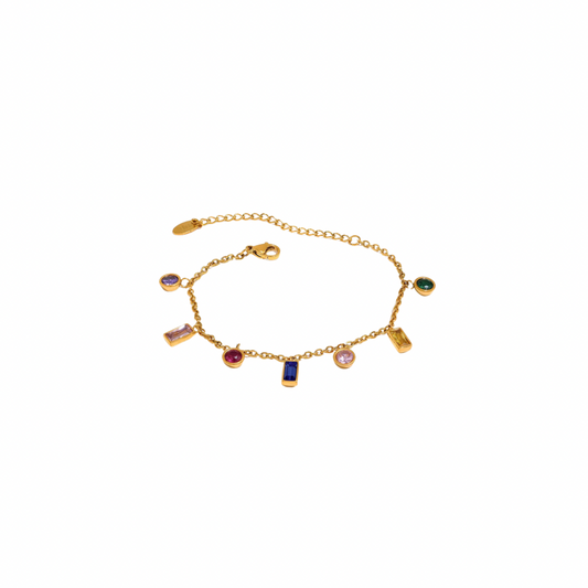 Colorful Zirconias Shapes Bracelet