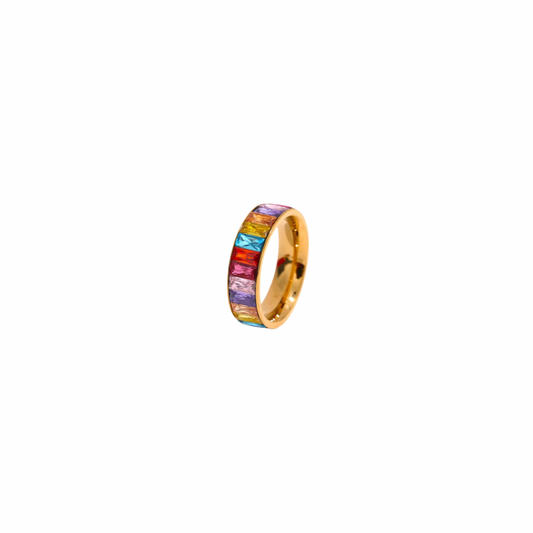 Colorful Zirconias Band Ring