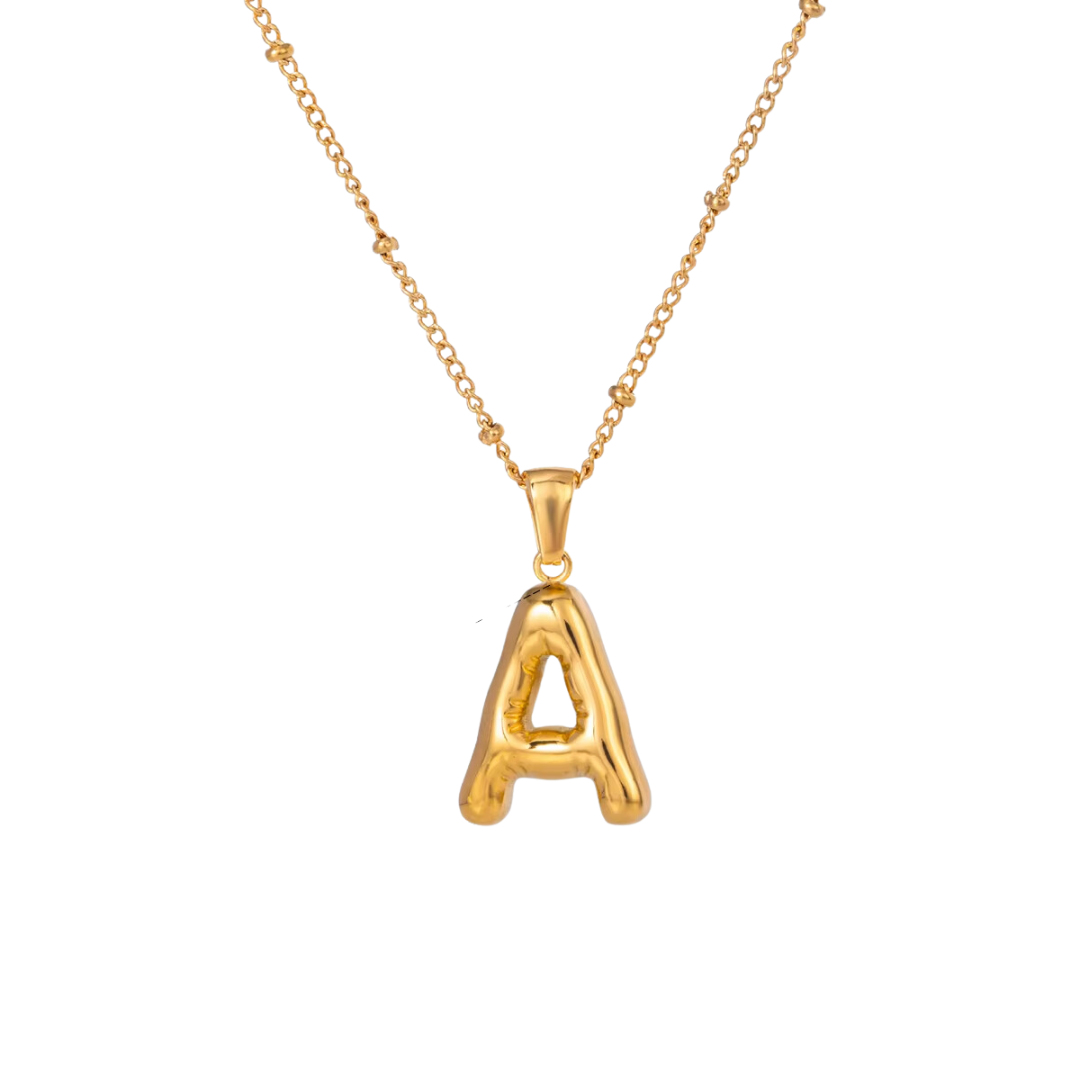 SS Chunky Bubble Initial Necklace