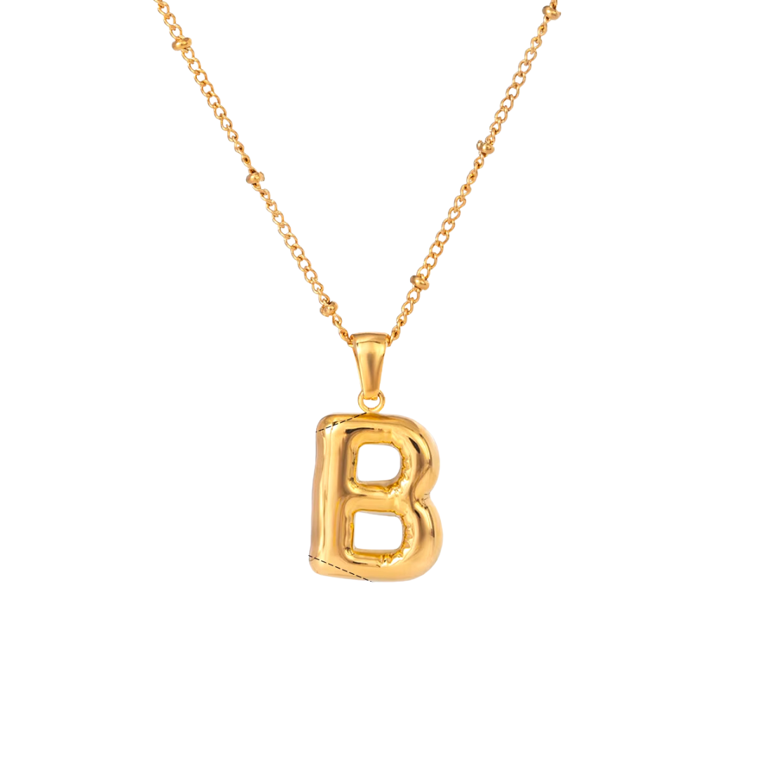 SS Chunky Bubble Initial Necklace