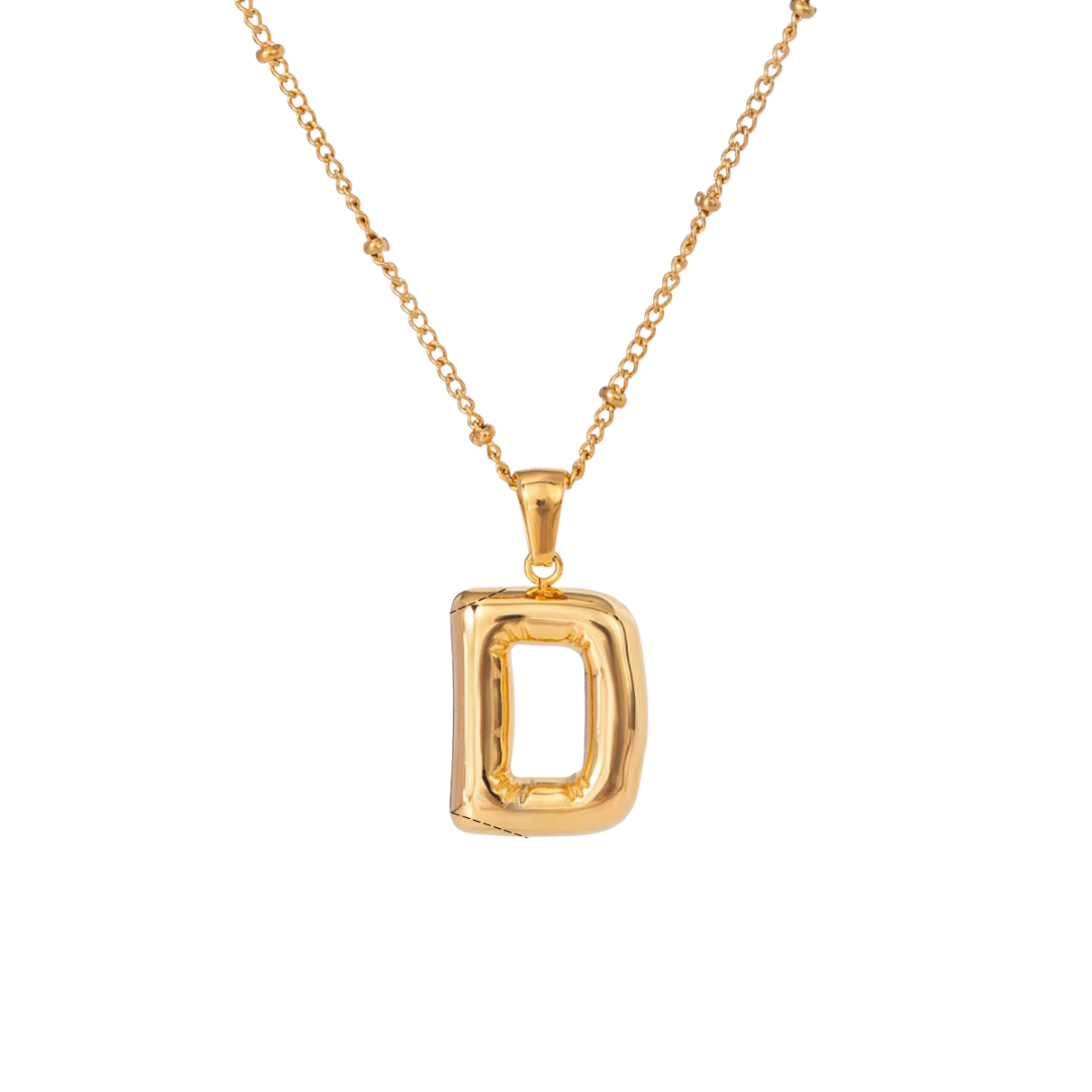 SS Chunky Bubble Initial Necklace