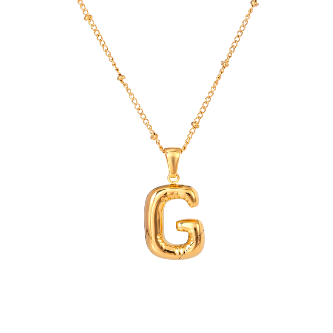 SS Chunky Bubble Initial Necklace