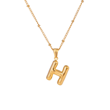 SS Chunky Bubble Initial Necklace