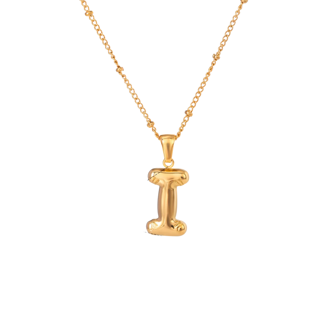 SS Chunky Bubble Initial Necklace