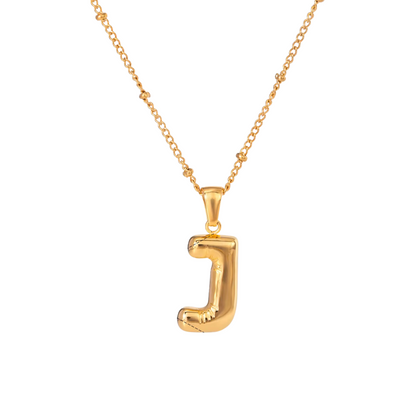 SS Chunky Bubble Initial Necklace