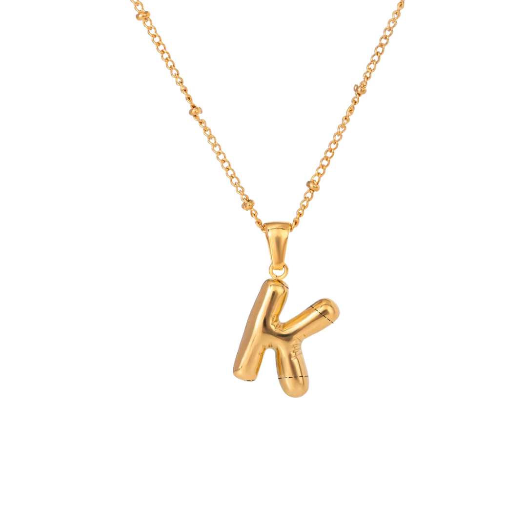 SS Chunky Bubble Initial Necklace