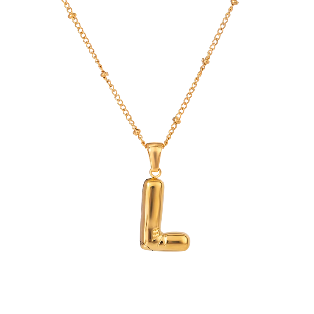 SS Chunky Bubble Initial Necklace