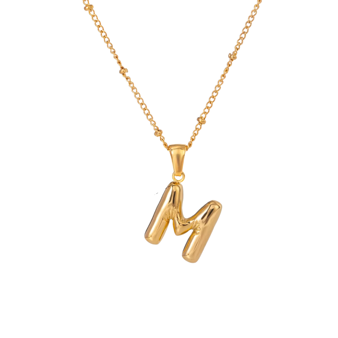 SS Chunky Bubble Initial Necklace