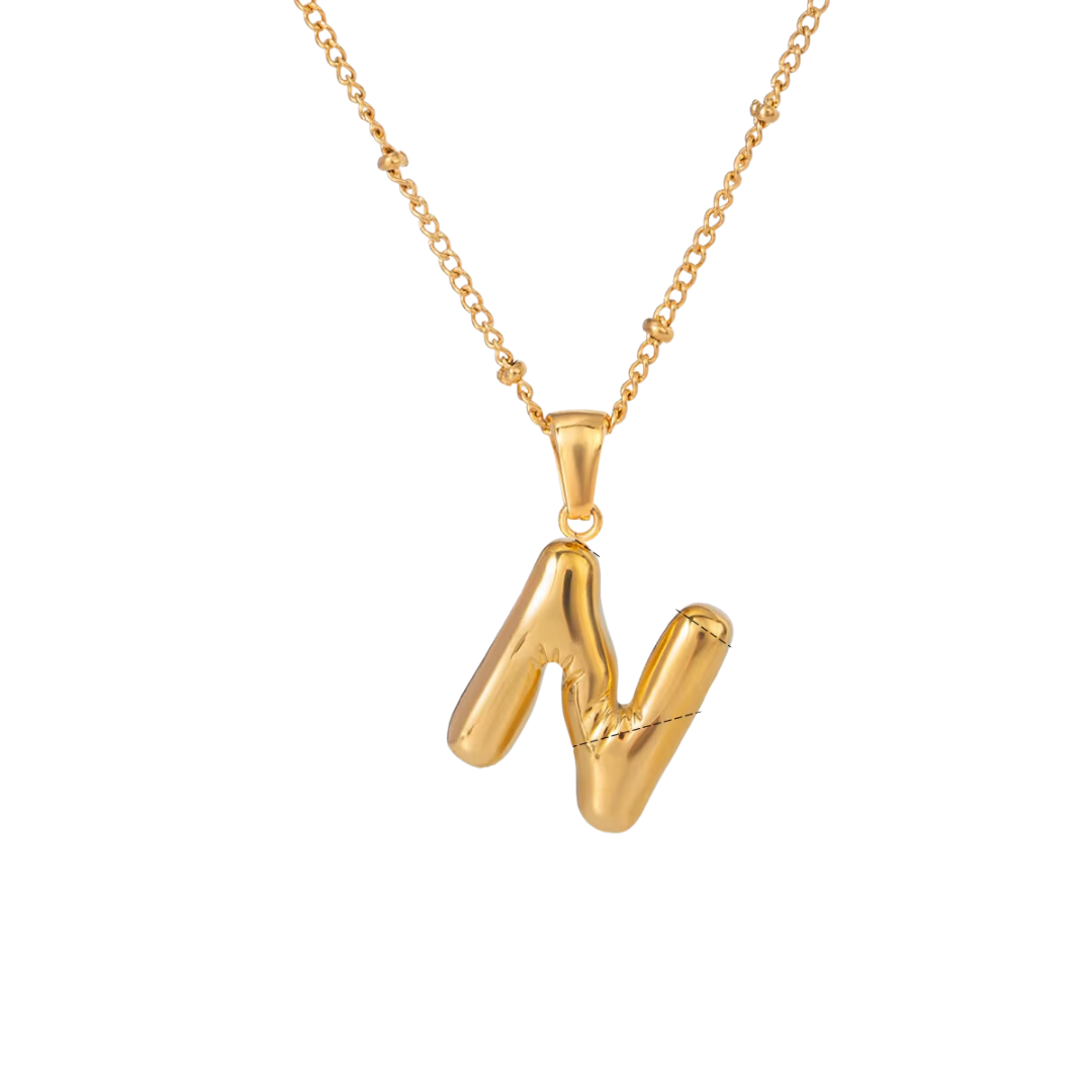 SS Chunky Bubble Initial Necklace
