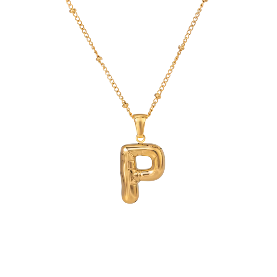 SS Chunky Bubble Initial Necklace