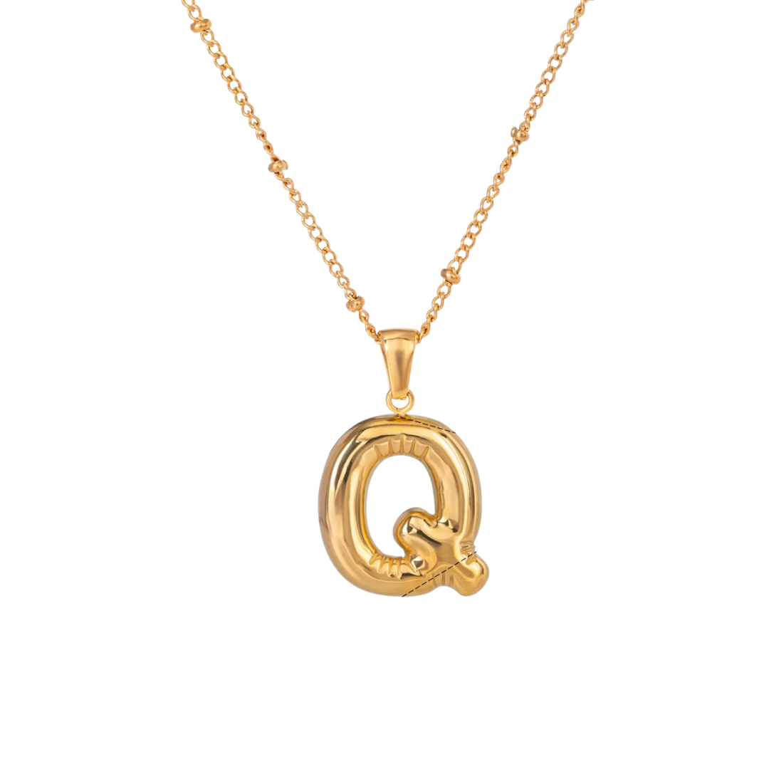 SS Chunky Bubble Initial Necklace