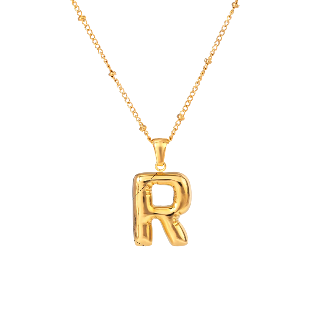 SS Chunky Bubble Initial Necklace