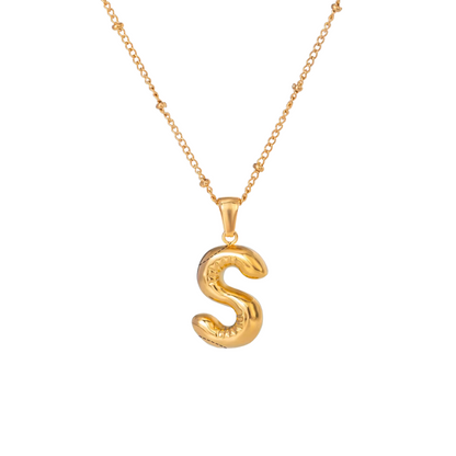SS Chunky Bubble Initial Necklace