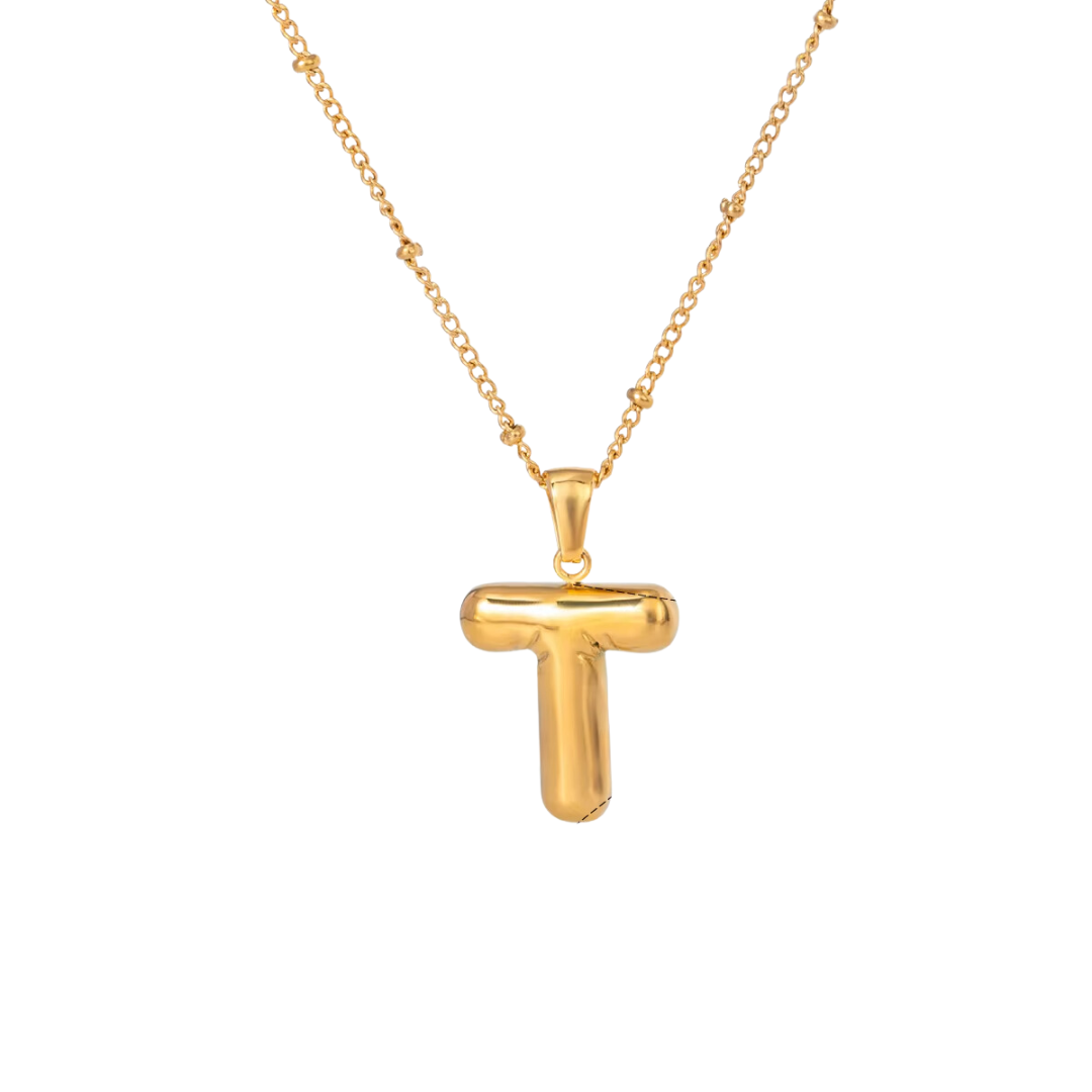 SS Chunky Bubble Initial Necklace