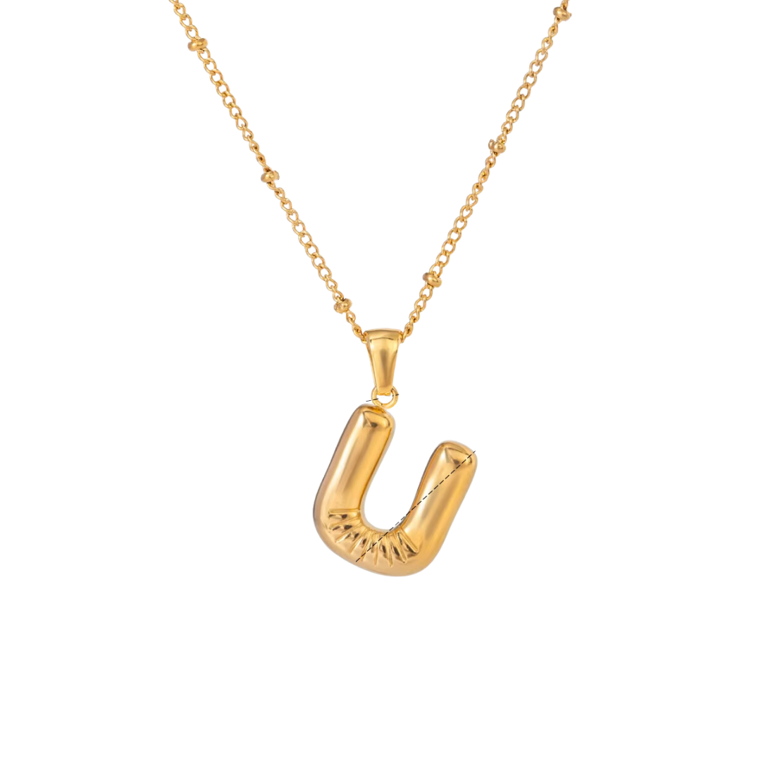 SS Chunky Bubble Initial Necklace
