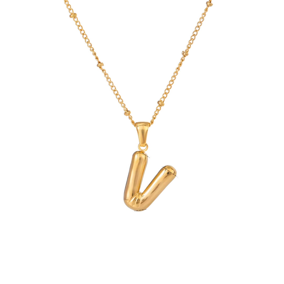 SS Chunky Bubble Initial Necklace