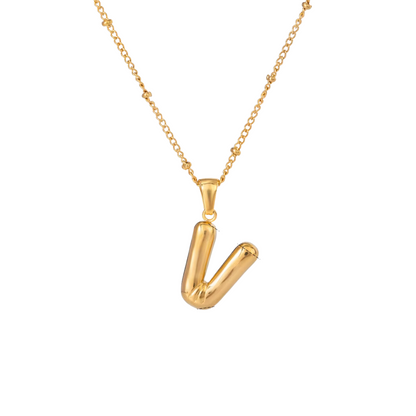 SS Chunky Bubble Initial Necklace