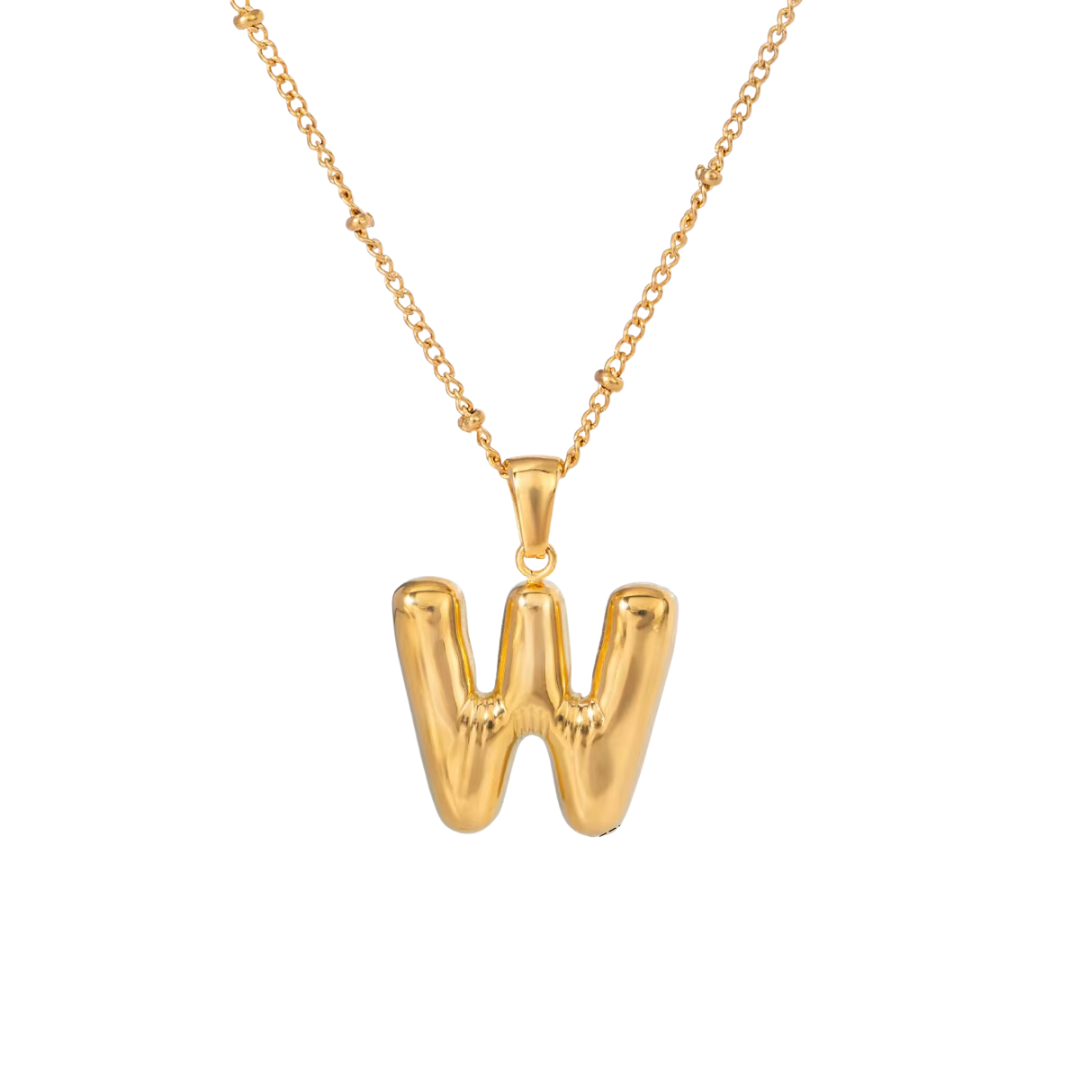 SS Chunky Bubble Initial Necklace