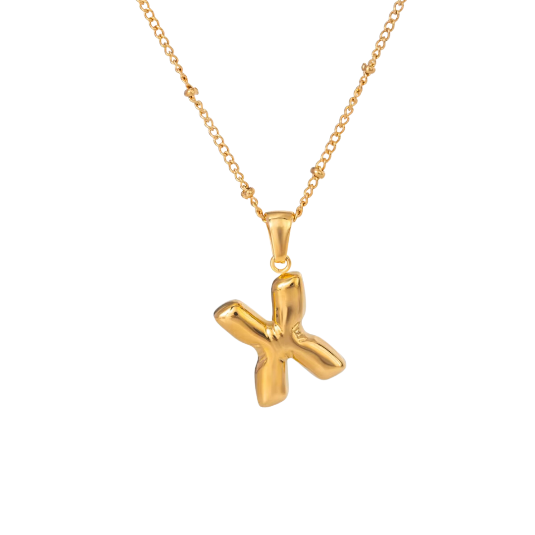 SS Chunky Bubble Initial Necklace