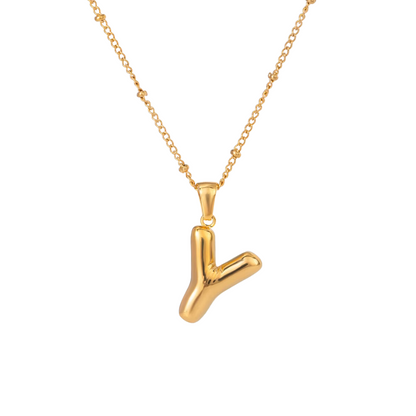 SS Chunky Bubble Initial Necklace