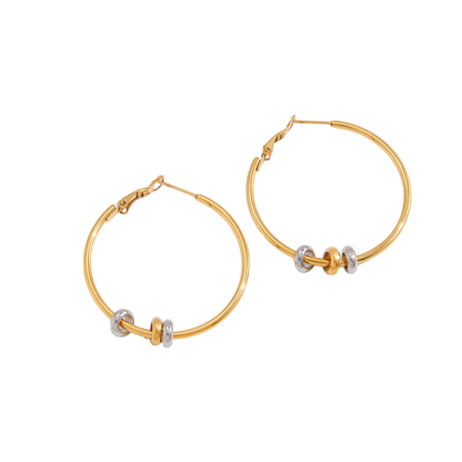 Two Tone Hoops Earrings