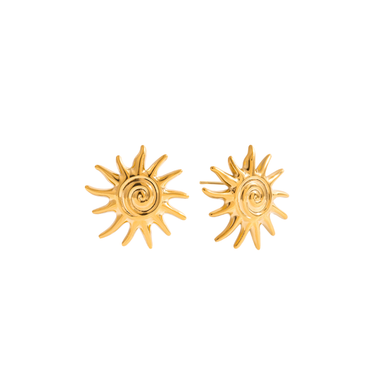 Spiral Sun Studs Earrings